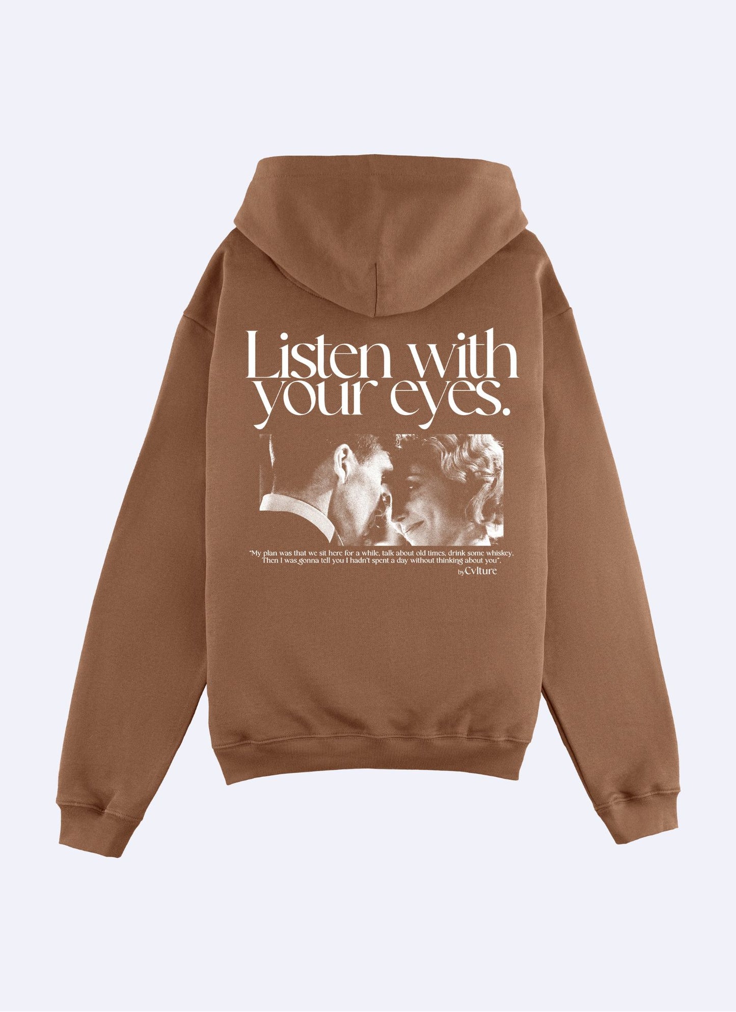 LISTEN WITH YOUR EYES | BROWN HOODIE